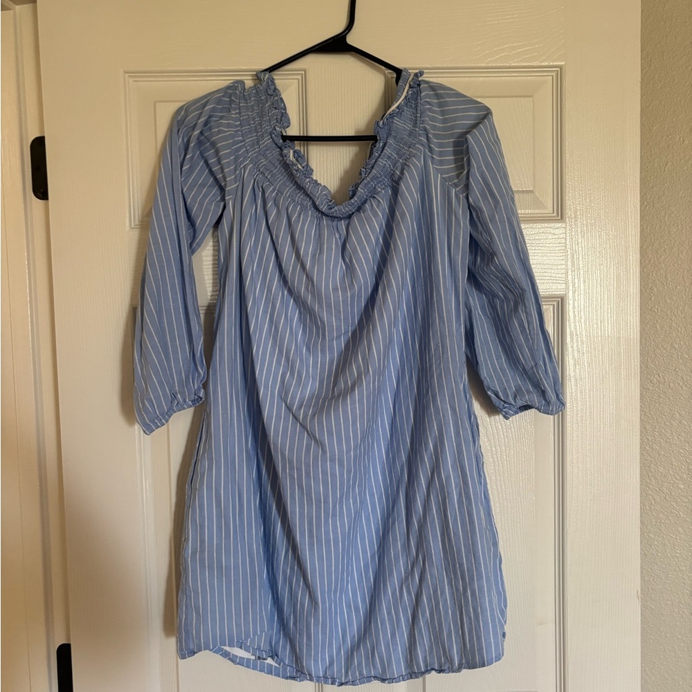 Express Light Blue and White Dress